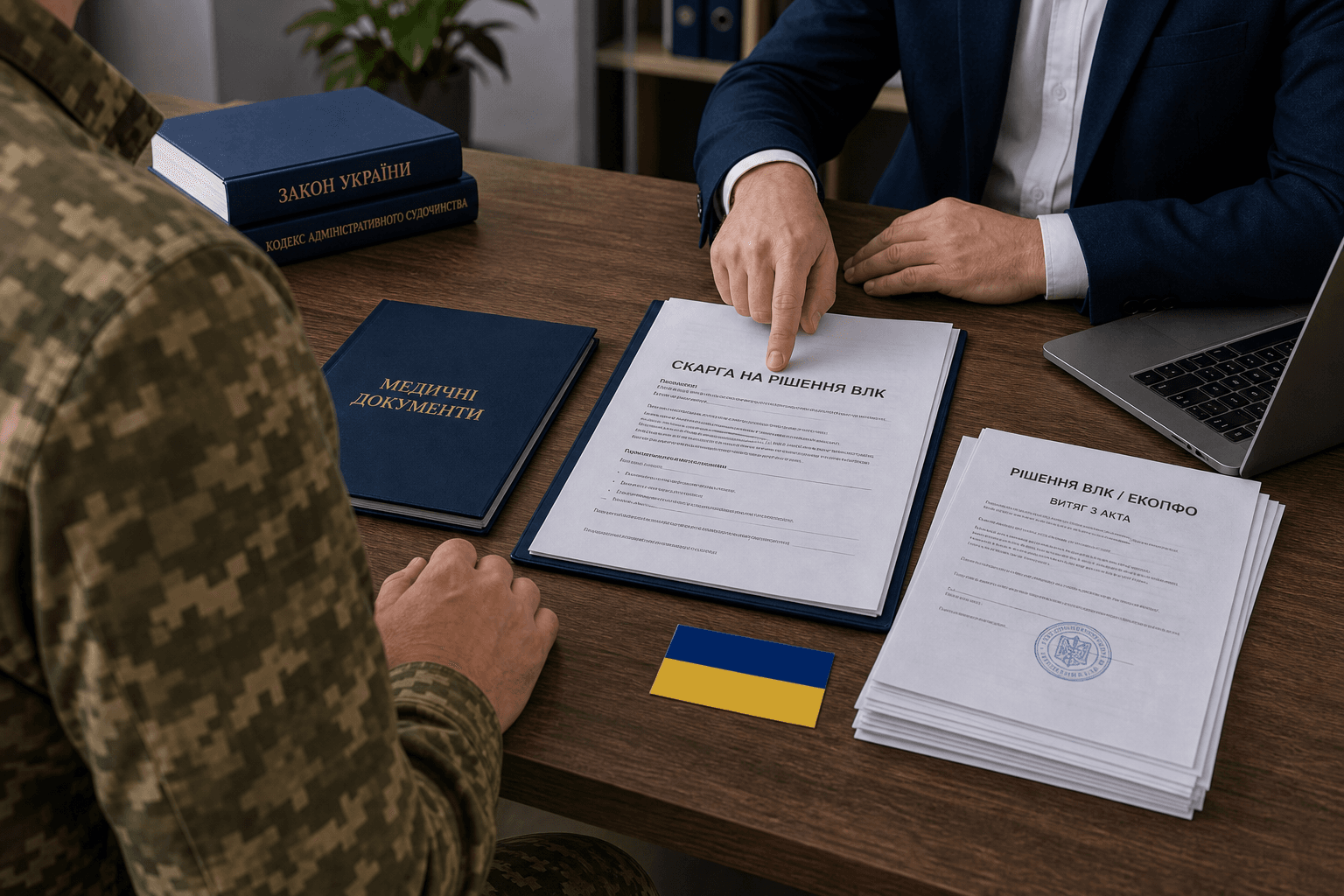 Юридична консультація військового без облич щодо скарги на рішення ВЛК і документів ЕКОПФО