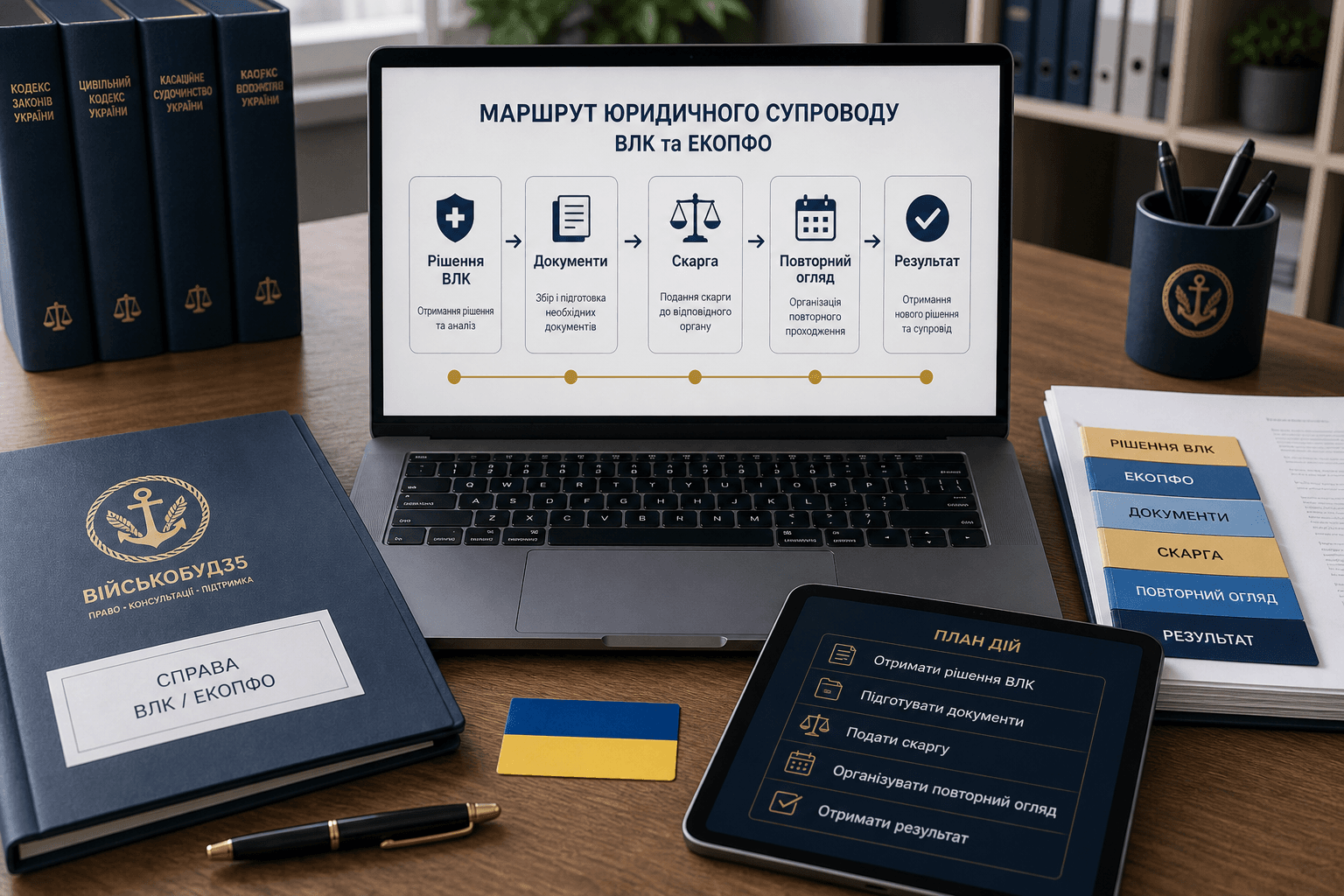 Маршрут юридичного супроводу ВЛК та ЕКОПФО: документи, скарга, повторний огляд, результат