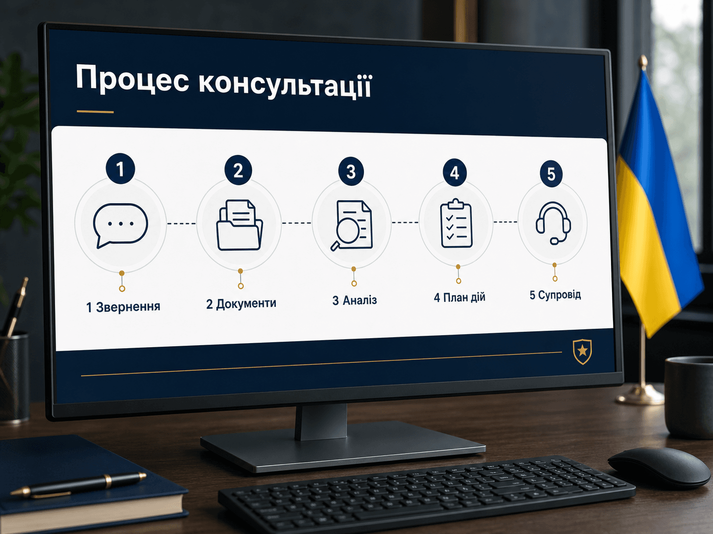 Процес первинного аналізу документів військового: звернення, документи, аналіз, план дій і маршрут