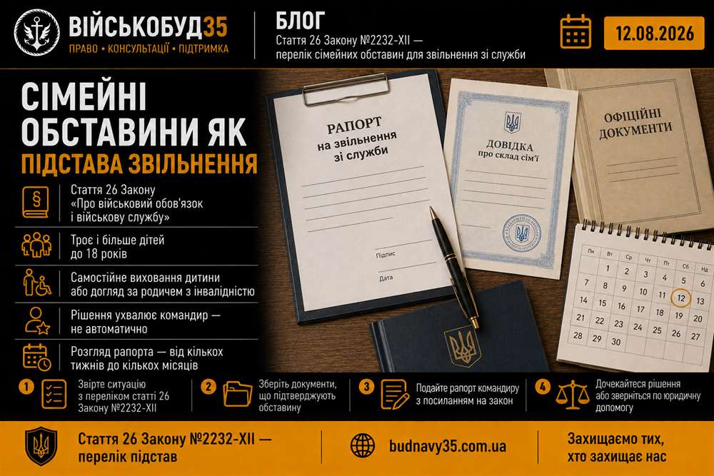 Сімейні обставини як підстава звільнення з військової служби