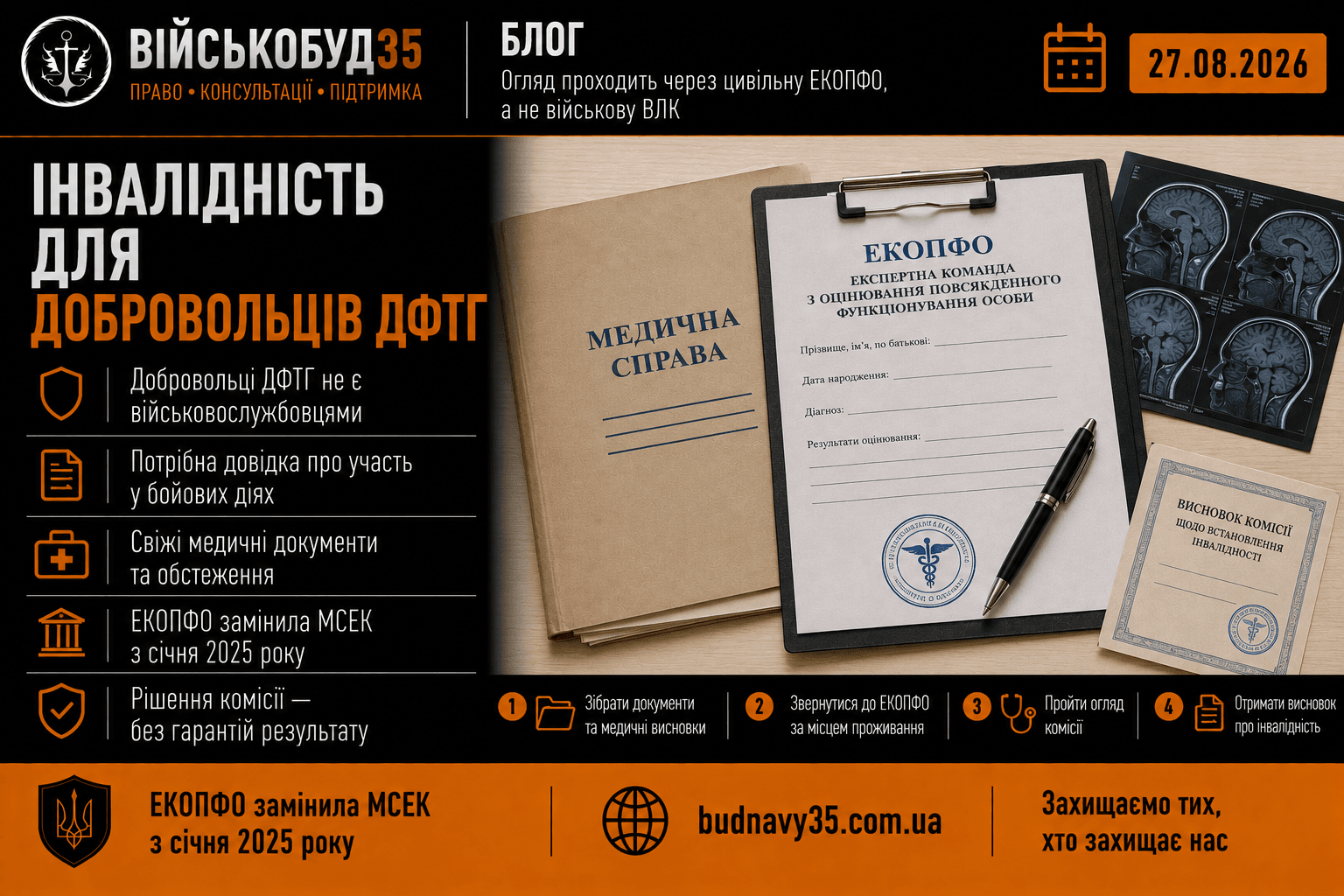 ДФТГ інвалідність: документи для оформлення через ЕКОПФО