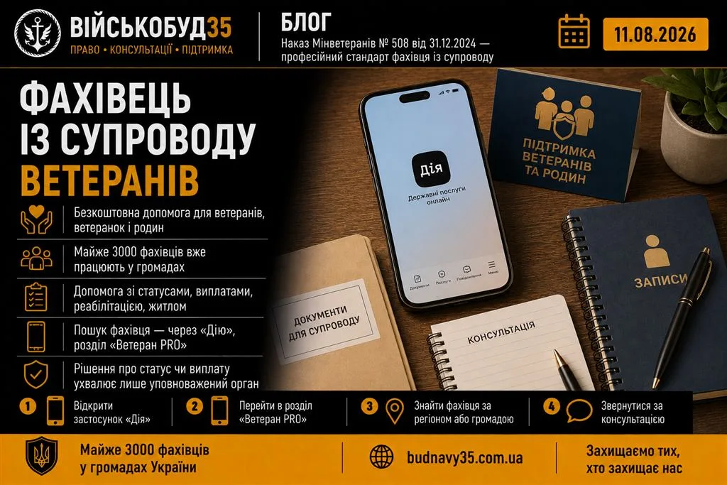 Фахівець із супроводу ветеранів консультує захисника щодо оформлення статусів і виплат